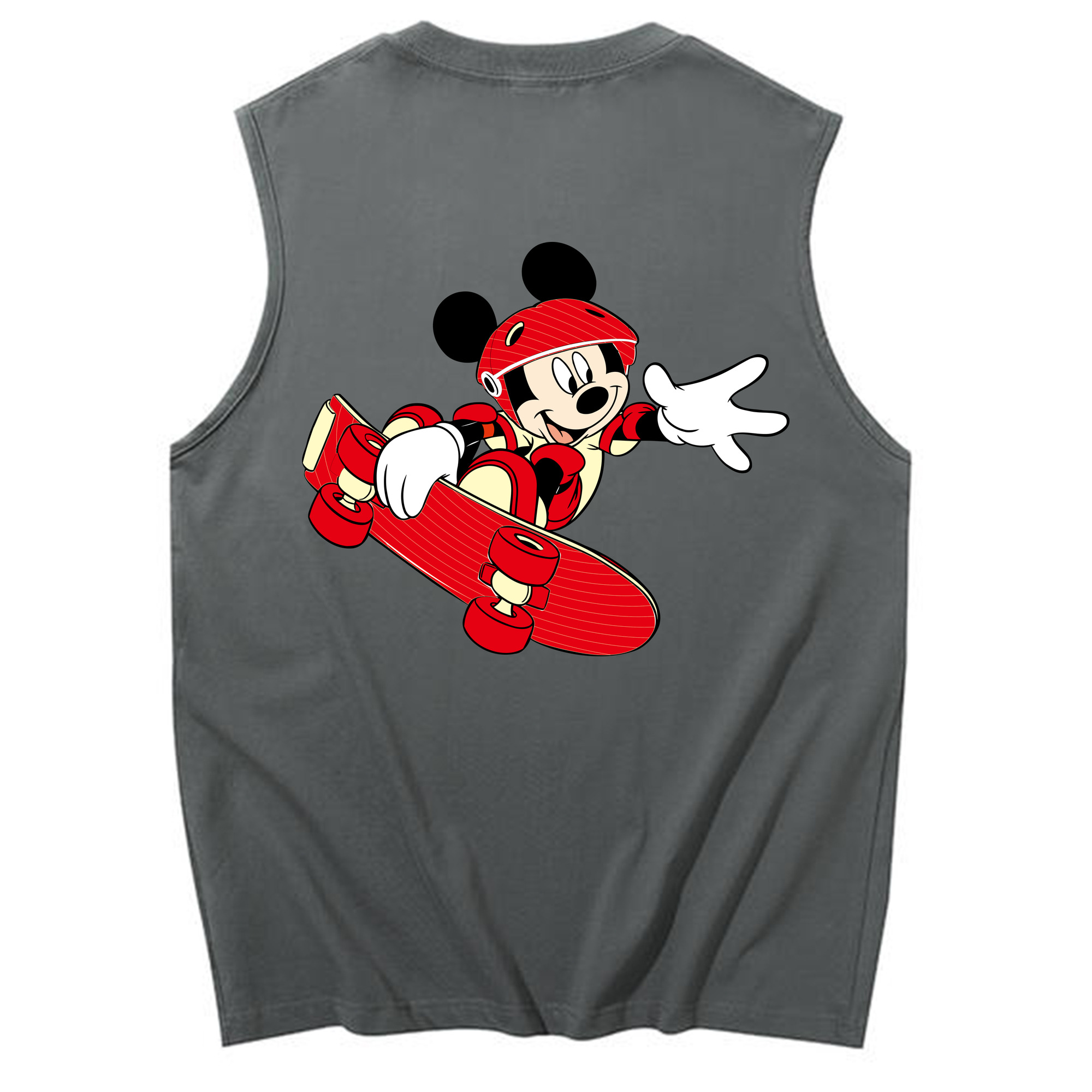ミッキーマウス Mickey Mouse コットン100％タンクトップ（背面プリント）